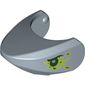 Animal Body Part, Shark Head with Rounded Nose with Dark Green and Lime Eyes Print