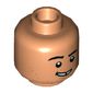 Minifig Head Franklin Webb, Thick Eyebrows, Light Stubble, Smile / Scared Print