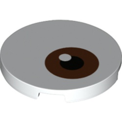 Tile Round 3 x 3 with Brown, White, Black Circles print (Eye)