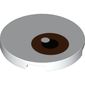 Tile Round 3 x 3 with Brown, White, Black Circles print (Eye)