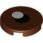 Tile Round 2 x 2 with Black and White Circle/Dot print (Eye)