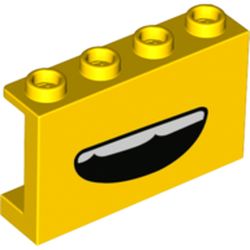 Panel 1 x 4 x 2 - Hollow Studs with Side Supports with Smile, Teeth print