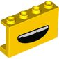 Panel 1 x 4 x 2 - Hollow Studs with Side Supports with Smile, Teeth print