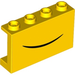 Panel 1 x 4 x 2 - Hollow Studs with Side Supports with Black Line, Smile print