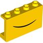 Panel 1 x 4 x 2 - Hollow Studs with Side Supports with Black Line, Smile print