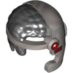 Hair and Helmet Cyborg Side Open, Red Square Eye and Red Dot Print