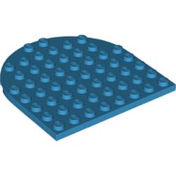 LEGO part PLATE 8X8, 1/2 CIRCLE in Dark Azure