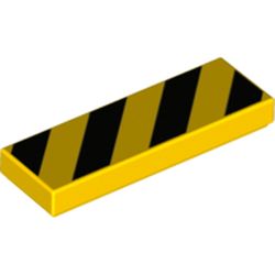 LEGO part 10068408 FLAT TILE 1X3, NO. 30 in Bright Yellow/ Yellow