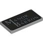 Tile 2 x 4 with 'MANOR-VON-BARRON' print