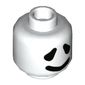 Minifig Head Ghost, Black Eyes, Black Mouth, Happy / Sad Print