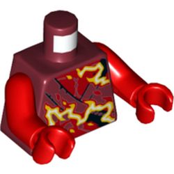 Torso Robes with Orange/Yellow Energy Print, Red Arms and Hands