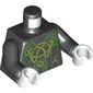 Torso Robe, Lime Keltic Knot, Green String Print, Black Arms, White Hands