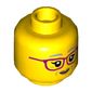 Minifig Head, Light Bluish Gray Eyebrows, Magenta Glasses and Open Eyes / Closed Eyes Print