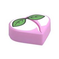 Tile 1 x 1 Heart with Peach print