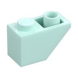 LEGO part  ROOF TILE 1X2 INV. in Aqua/ Light Aqua