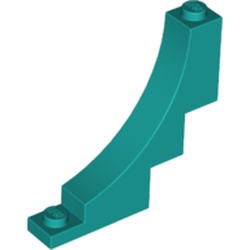 LEGO part  BRICK WITH BOW 1X5X4 INV. in Bright Bluish Green/ Dark Turquoise