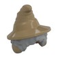 Hair and Hat, Floppy Witch Hat with Dark Bluish Grey Short Bushy Hair and Ear Muffs