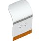 Door 2 x 4 x 6 Curved Aircraft with Dark Bluish Grey/Orange Stripe print