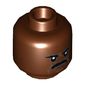 Minifig Head Greef Karga, Moustache, Angry/Open Mouth Smirk, Teeth