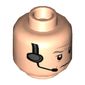 Minifig Head General Veers, Dark Tan Eyebrows, Stern, Headset Print