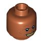 Minifig Head Kardue'sai'Malloc, Cheek Lines, Grin with Yellow Teeth Print