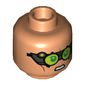 Minifig Head Tech, Lime Goggles, Angry Print