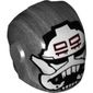 Helmet with Armor Plates and Ear Protectors with White Skull/Storm Trooper Print