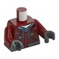 Torso Jacket over Sand Blue Hoodie with Pockets and Laces Print, Dark Red Arms, Dark Bluish Gray Hands