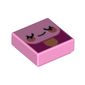 Tile 1 x 1 with Face, Closed , Blushes on Ice Cream Stick print