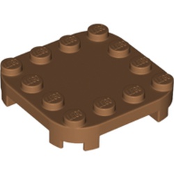 LEGO part 66792 Plate Round Corners 4 x 4 x 2/3 Circle with Reduced Knobs in Medium Nougat