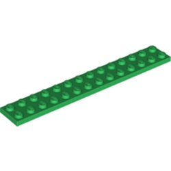 LEGO part 91988 PLATE 2X14 in Dark Green/ Green