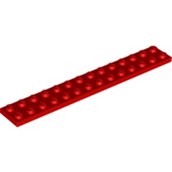 LEGO part 91988 Plate 2 x 14 in Bright Red/ Red