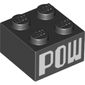 Brick 2 x 2 with 'POW' Print