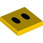 Tile 2 x 2 with Two Black Ovals (Lava Bubble Eyes) Print