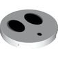 Tile Round 3 x 3 with Two Large Black Ovals and One Small Black Oval (Shy Guy Face) Print