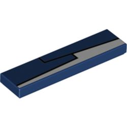 Tile 1 x 4 with Blue Jacket, White Shirt print