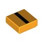 Tile 1 x 1 with Black Line print