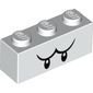 Brick 1 x 3 with Black Eyes and Eyebrows (Boo) Print
