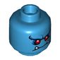 Minifig Head Demon, Red Eyes, Fangs, Closed Mouth / Open Mouth Print