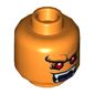 Minifig Head Demon, Red Eyes, Fangs, Closed Mouth / Open Mouth Print