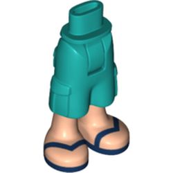 Minidoll Hips and Cargo Pants with Light Nougat Legs and Dark Blue Sandals Print