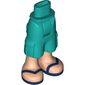 Minidoll Hips and Cargo Pants with Light Nougat Legs and Dark Blue Sandals Print