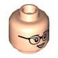 Minifig Head Phyllis Lapin Vance, Glasses, Peach Lips, Smile with Open Teeth / Smiel with Closed Teeth print