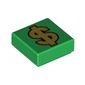 Tile 1 x 1 with Gold Dollar Sign print