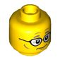 Minifig Head Mayor Fleck, Glasses, Dark Tan Eyebrows, Neutral Print