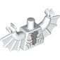 Torso with Bat Wings and Muscles, Light Bluish Grey Chest Hair Print, White Arms with Wings, White Hands