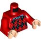 Torso Argyle Sweater with Blue Shirt Collar Print, Red Arms, Light Nougat Hands