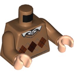 Torso Argyle Sweater with White Shirt Collar Print, Medium Nougat Arms, Light Nougat Hands