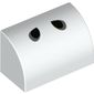 Brick Curved 1 x 2 x 1 No Studs with Two Black Tear Drops (Dry Bones Nostrils) Print