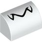 Brick Curved 1 x 2 x 1 No Studs with Jagged Black Line (Dry Bones Mouth) Print